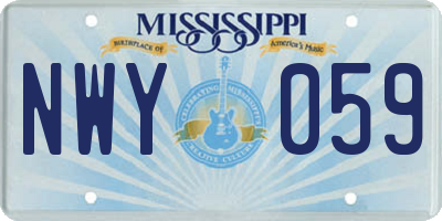 MS license plate NWY059