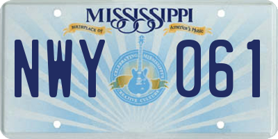 MS license plate NWY061