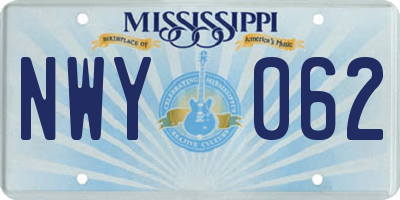MS license plate NWY062
