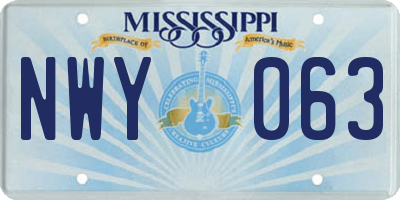 MS license plate NWY063