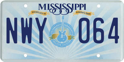 MS license plate NWY064