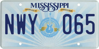 MS license plate NWY065