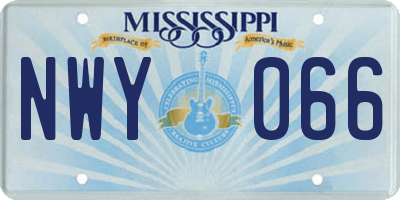 MS license plate NWY066