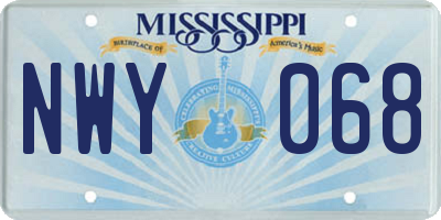 MS license plate NWY068
