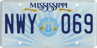 MS license plate NWY069