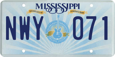 MS license plate NWY071