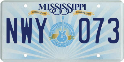 MS license plate NWY073