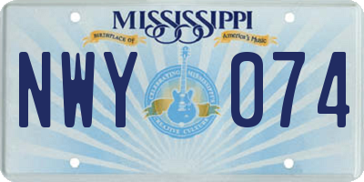 MS license plate NWY074
