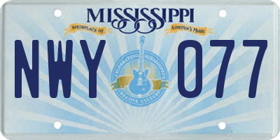 MS license plate NWY077
