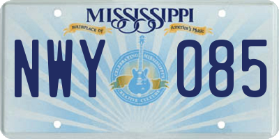 MS license plate NWY085