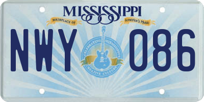MS license plate NWY086