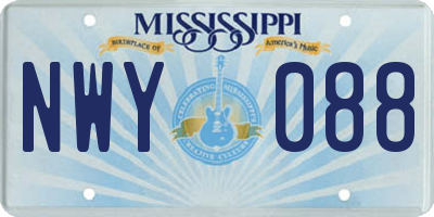 MS license plate NWY088