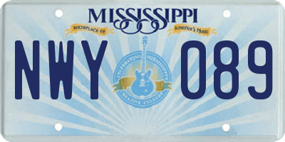 MS license plate NWY089