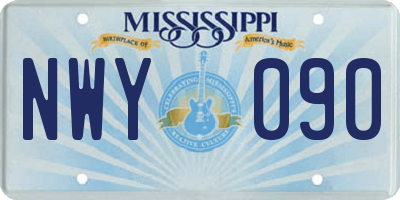 MS license plate NWY090