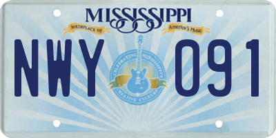 MS license plate NWY091