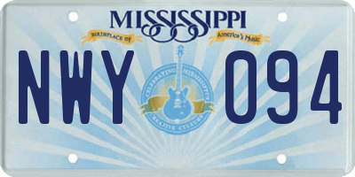 MS license plate NWY094