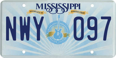 MS license plate NWY097