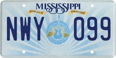 MS license plate NWY099