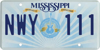 MS license plate NWY111