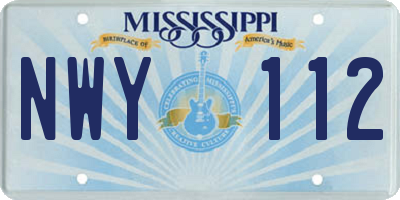 MS license plate NWY112