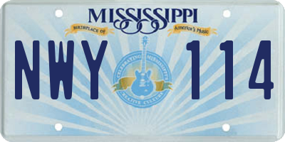 MS license plate NWY114