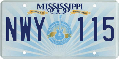MS license plate NWY115