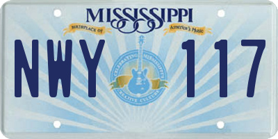 MS license plate NWY117