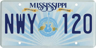 MS license plate NWY120