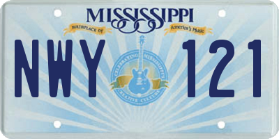 MS license plate NWY121