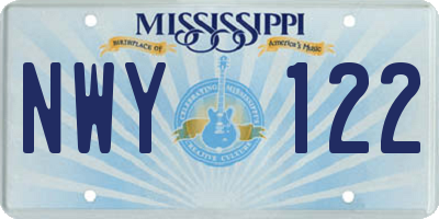 MS license plate NWY122
