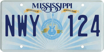 MS license plate NWY124