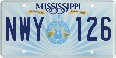 MS license plate NWY126