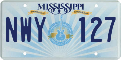 MS license plate NWY127