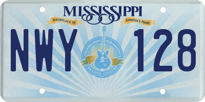 MS license plate NWY128
