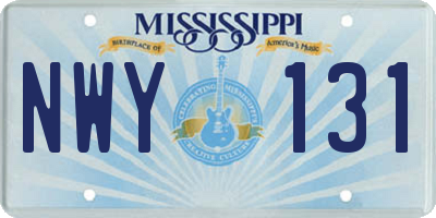 MS license plate NWY131
