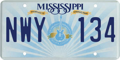 MS license plate NWY134