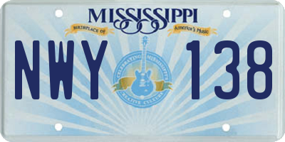 MS license plate NWY138