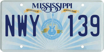 MS license plate NWY139
