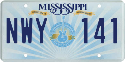 MS license plate NWY141