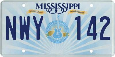 MS license plate NWY142