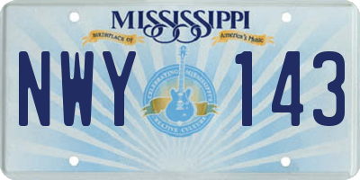 MS license plate NWY143