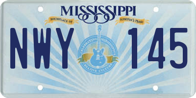 MS license plate NWY145