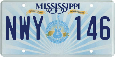 MS license plate NWY146