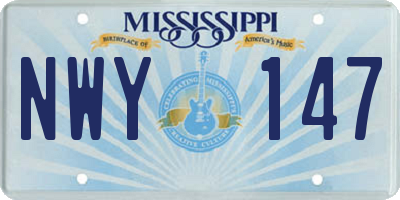 MS license plate NWY147
