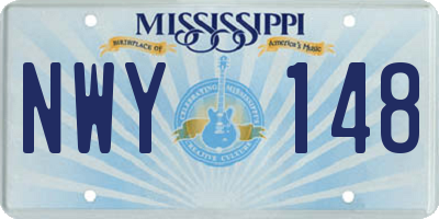 MS license plate NWY148