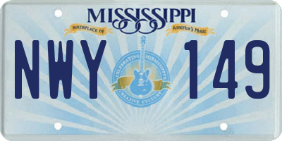 MS license plate NWY149