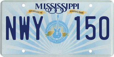 MS license plate NWY150