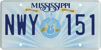 MS license plate NWY151