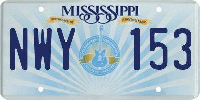MS license plate NWY153