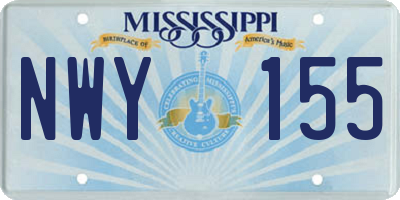 MS license plate NWY155